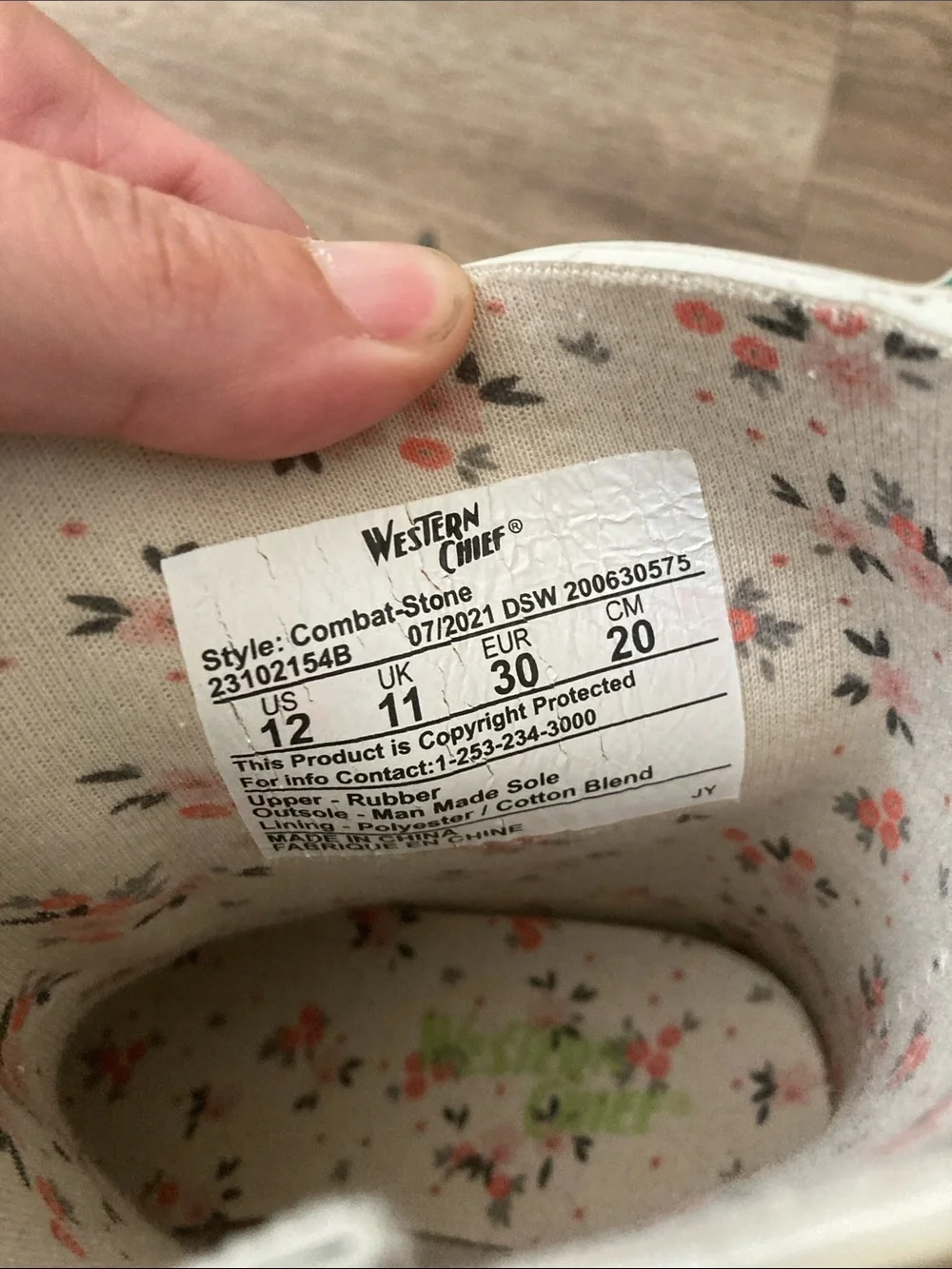 Western Chief Off White Rain Boots Sz 12 NWT